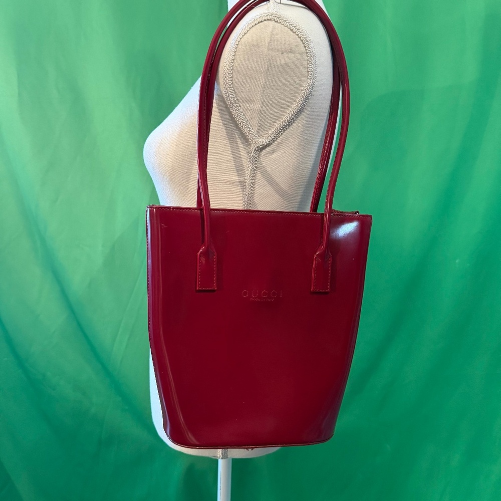 Red Pleather Hand Bag